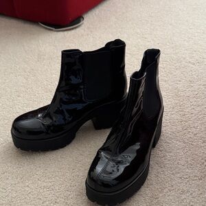 Black Patent Leather Vagabond Boots